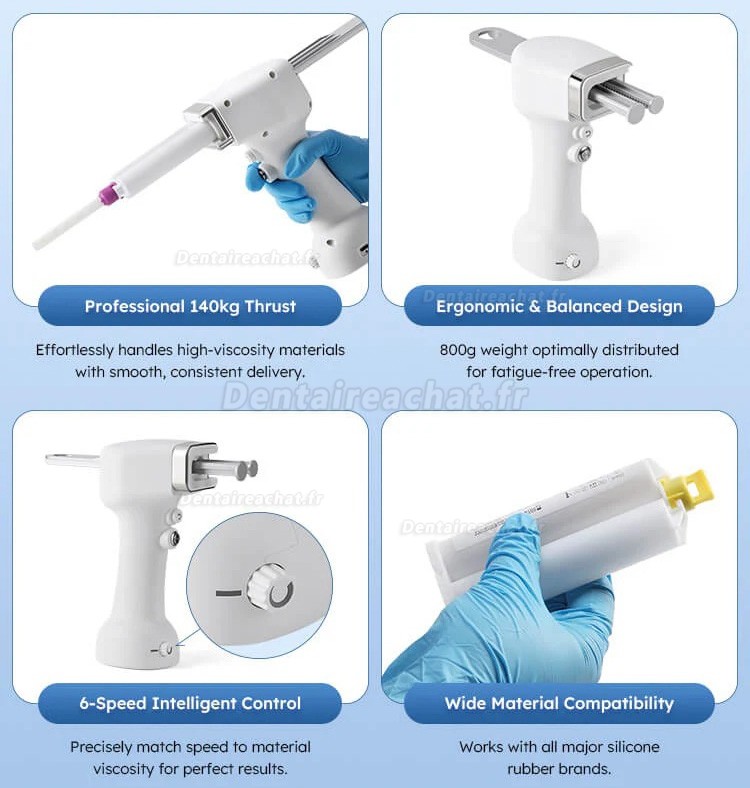 Pistolet à empreinte dentaires électrique portable 1:1/2:1 50 ml